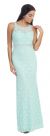 Floral Lace Beaded Long Formal Prom Dress with Cutout in Mint